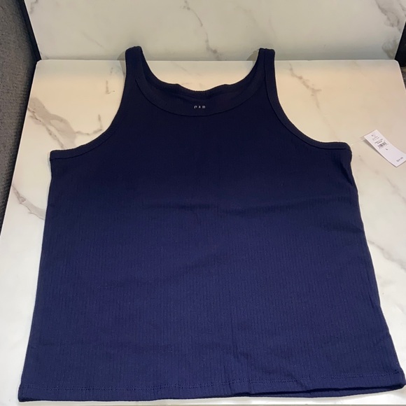 GAP Rib Navy Blue Tank Top - Picture 1 of 11